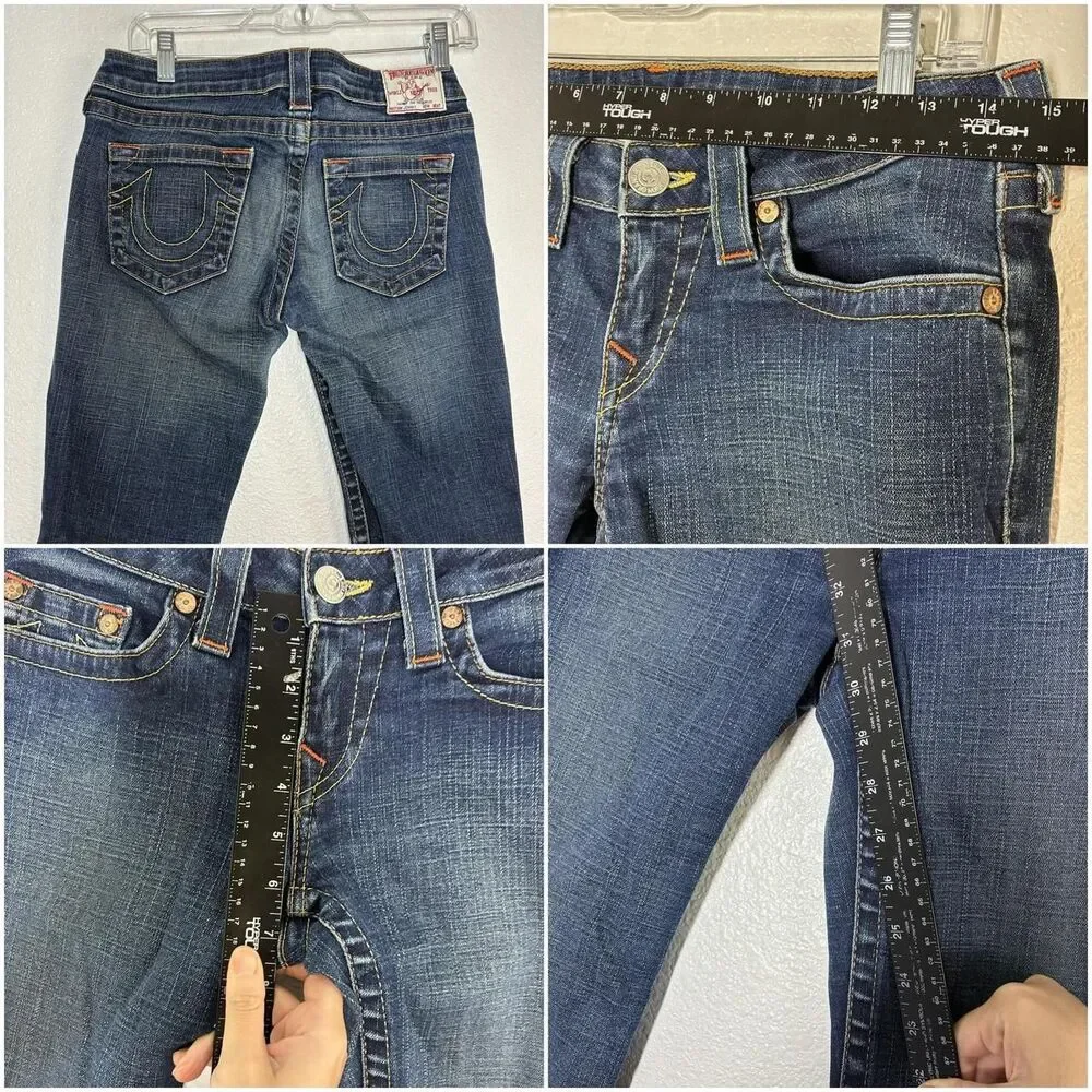 True Religion Johnny Jeans Mens 30x32 Blue Slim Straight Stretch Denim